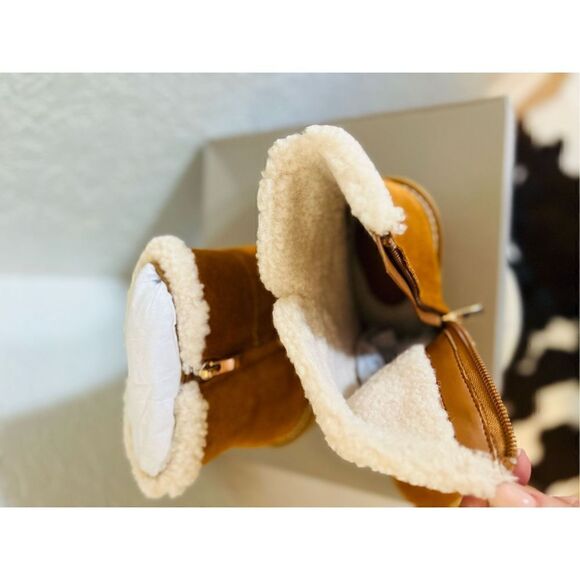 FRANCO SARTO Ulayna Water Resistant Suede Fleece Wedge Bootie,‎ Brown, 8.5, NWT - Picture 11 of 17